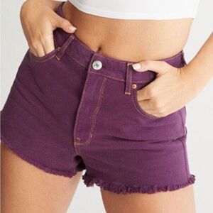 PacSun Eco Violet High Waisted Denim Festival Shorts size 25 NWOT